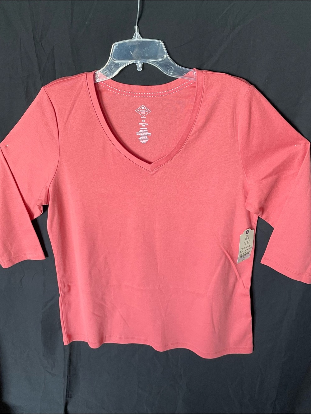 St. John's Bay Coral V-Neck Short Sleeve Top